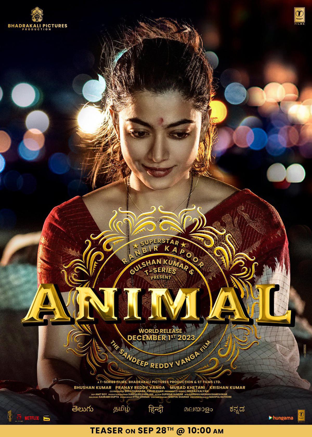 Animal New Poster Rashmika Mandanna First Look Out Now